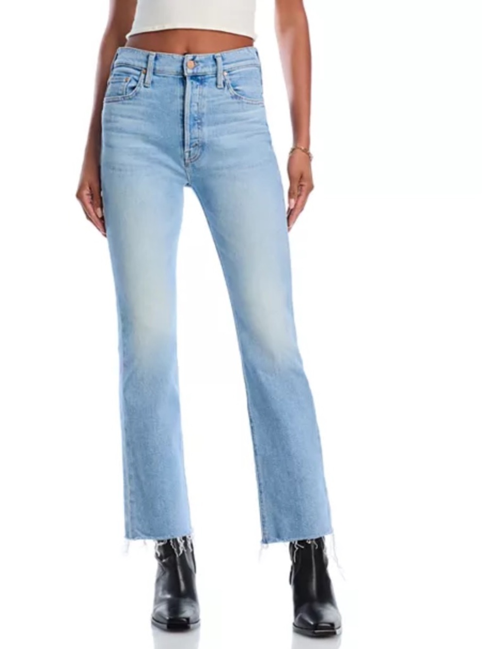 MOTHER The Tripper Flood High Rise Fray Flare Jeans Size 29